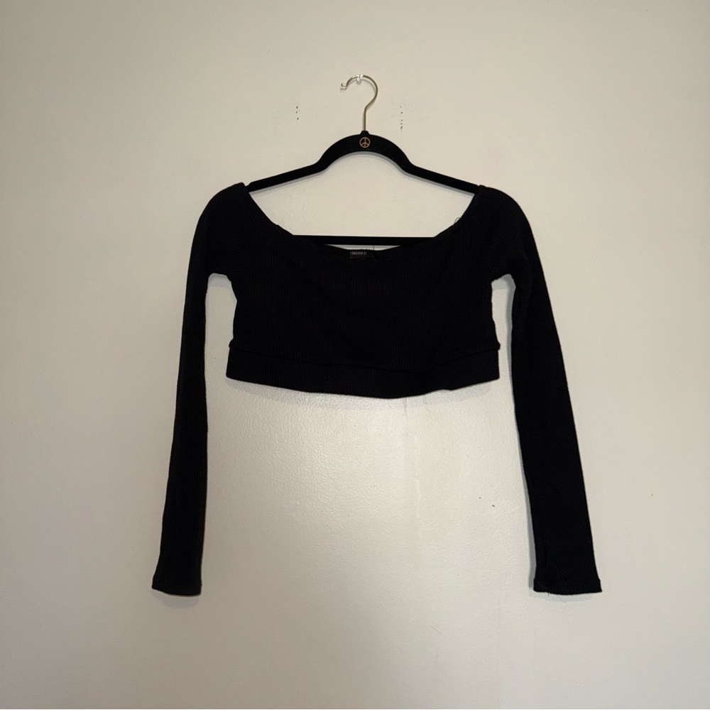 Forever 21 | Black Off-Shoulder Crop Top
